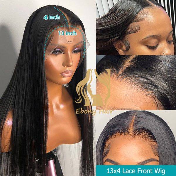 13x4 lace front wig 2 Free Part Brazilian Straight 13x4 Lace Front Wigs Human Hair