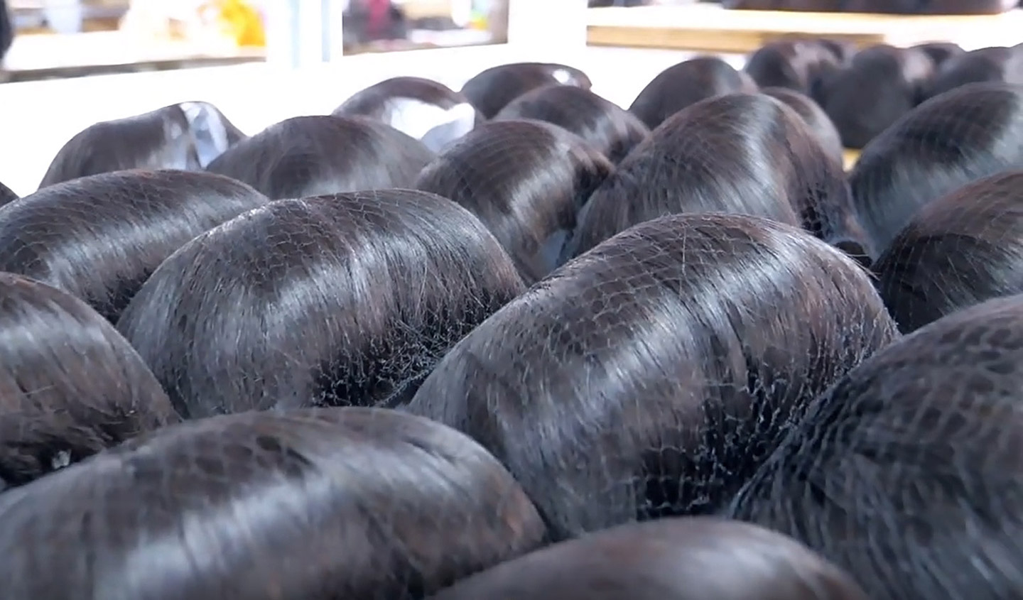 stock de pelucas de cabello humano